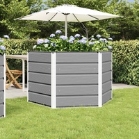 Planter Light Grey 129 x 129 x 75 cm Steel