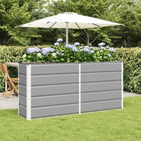 Planter Light Grey 160 x 40 x 75 cm Steel