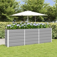 Planter Light Grey 240 x 40 x 75 cm Steel