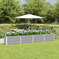 Planter Light Grey 320 x 40 x 45 cm Steel