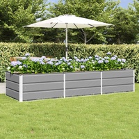 Planter Light Grey 240 x 80 x 45 cm Steel