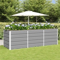Planter Light Grey 240 x 80 x 75 cm Steel