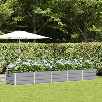 Planter Light Grey 400 x 80 x 45 cm Steel