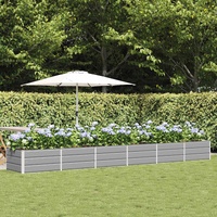 Planter Light Grey 480 x 80 x 45 cm Steel