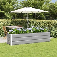 Planter Light Grey 195 x 50 x 45 cm Galvanised Steel