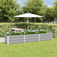 Planter Light Grey 290 x 50 x 45 cm Galvanised Steel