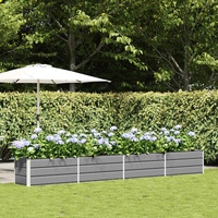 Planter Light Grey 385 x 50 x 45 cm Galvanised Steel