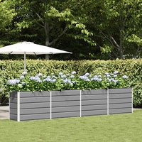 Planter Light Grey 385 x 50 x 75 cm Galvanised Steel