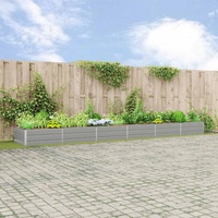 Planter Light Grey 580 x 100 x 45 cm Galvanised Steel