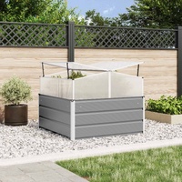 Planter Light Grey 100 x 100 x 77 cm Galvanised Steel