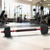 2-in-1 Dumbbell Barbell Set 20kg 20kg Black and Red