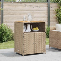 Cabinet Beige 70 x 50 x 87 cm Polyester and Roly Rattan