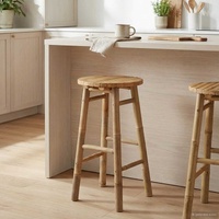 Garden Stool Natural Ø 38 x 68 cm Bamboo