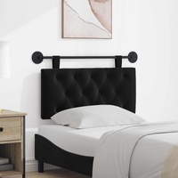 Hanging Headboard with LED Light Black Velvet
