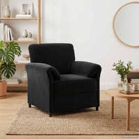 1-Seater Sofa Black 88 x 83 x 95 cm Velvet