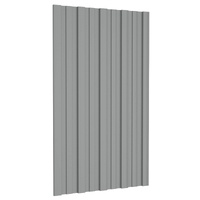 Roof Panel 12 pcs Grey 80 x 45 cm Galvanised steel