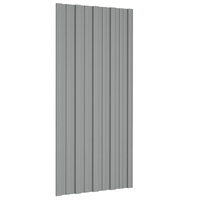 Roof Panel 12 pcs Grey 100 x 45 cm Galvanised steel