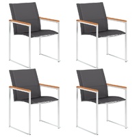 Garden Chairs 4 pcs Textilene and Stainless Steel Grey