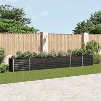 Garden Raised Bed Galvanised Steel 600x80x77 cm Anthracite