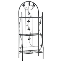 3-Layer Plant Rack Black 52x28x128 cm Iron