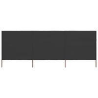 3-panel Wind Screen Fabric 400x80 cm Anthracite