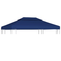 2-Tier Gazebo Top Cover 310 g/m? 4x3 m Blue