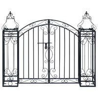 Ornamental Garden Gate Wrought Iron 122x20.5x100 cm