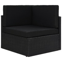 Sectional Corner Sofa Poly Rattan Black