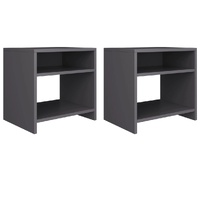 Bedside Cabinets 2 pcs Grey 40x30x40 cm Engineered Wood