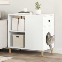 Cat House White 72 x 42.5 x 70 cm Engineered Wood
