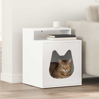 Cat House White 42.5 x 40 x 53.5 cm Engineered Wood