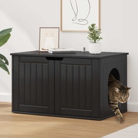 Cat House Black 85 x 55 x 50.5 cm Engineered Wood