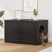 Cat House Black 85 x 55 x 50.5 cm Engineered Wood