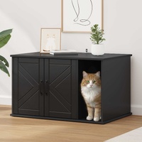 Cat House Black 85 x 55 x 50 cm Engineered Wood