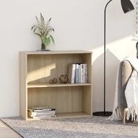 2-Tier Book Cabinet Sonoma Oak 80x30x76.5 cm Engineered Wood