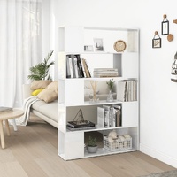 Book Cabinet Room Divider High Gloss White Engineered Wood