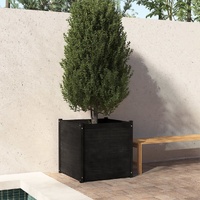 Garden Planter Black 70x70x70 cm Solid Pinewood