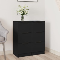Sideboards 2 pcs Black 30x30x70 cm Engineered Wood