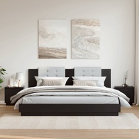 Bedside Cabinets 2 pcs Black 40x30x40 cm Solid Wood Pine
