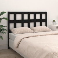 Bed Headboard Black 155.5x4x100 cm Solid Wood Pine