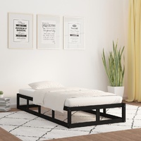 Bed Frame without Mattress Black 90x190 cm Solid Wood
