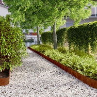 Lawn Edgings 10 pcs 15x103 cm Flexible Corten steel