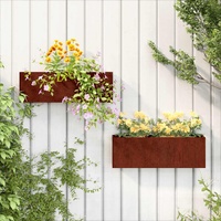 Wall Planters 2 pcs Rusty Corten Steel 53x10x17 cm
