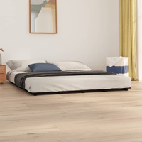 Bed Frame without Mattress Black 183x203 cm King Solid Wood Pine
