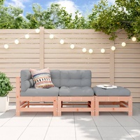 3 Piece Garden Lounge Set Solid Wood Douglas