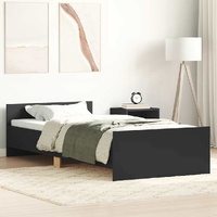 Bed Frame without Mattress Black 90x190 cm Engineered Wood