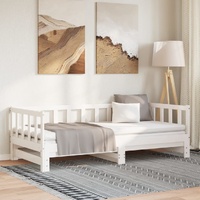Day Bed with Trundle without Mattress White 90x190 cm Solid Wood