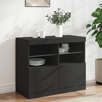 Sideboard with LED Lights Black 81x37x67 cm