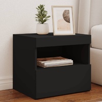 Bedside Cabinet with LED Lights Black 50x40x45 cm
