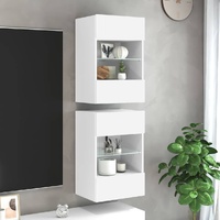 TV Wall Cabinets with LED Lights 2 pcs White 40x30x60.5 cm
